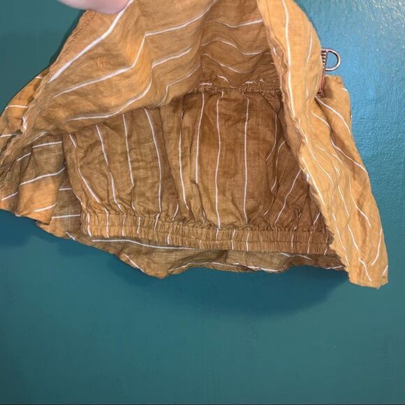 Faithfull the Brand Solana Linen crop Top in Copenhagen stripe Large - Picture 3 of 5